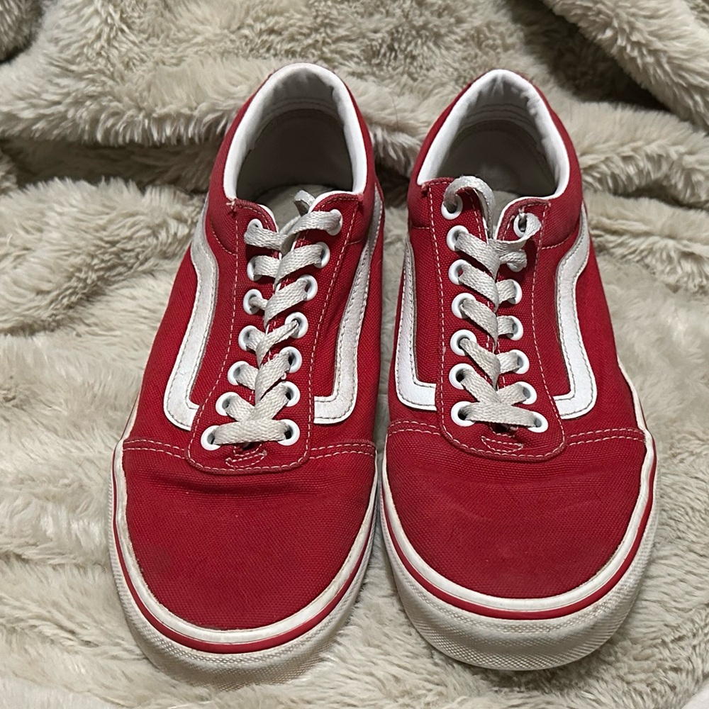Vans Red and White Sneakers
